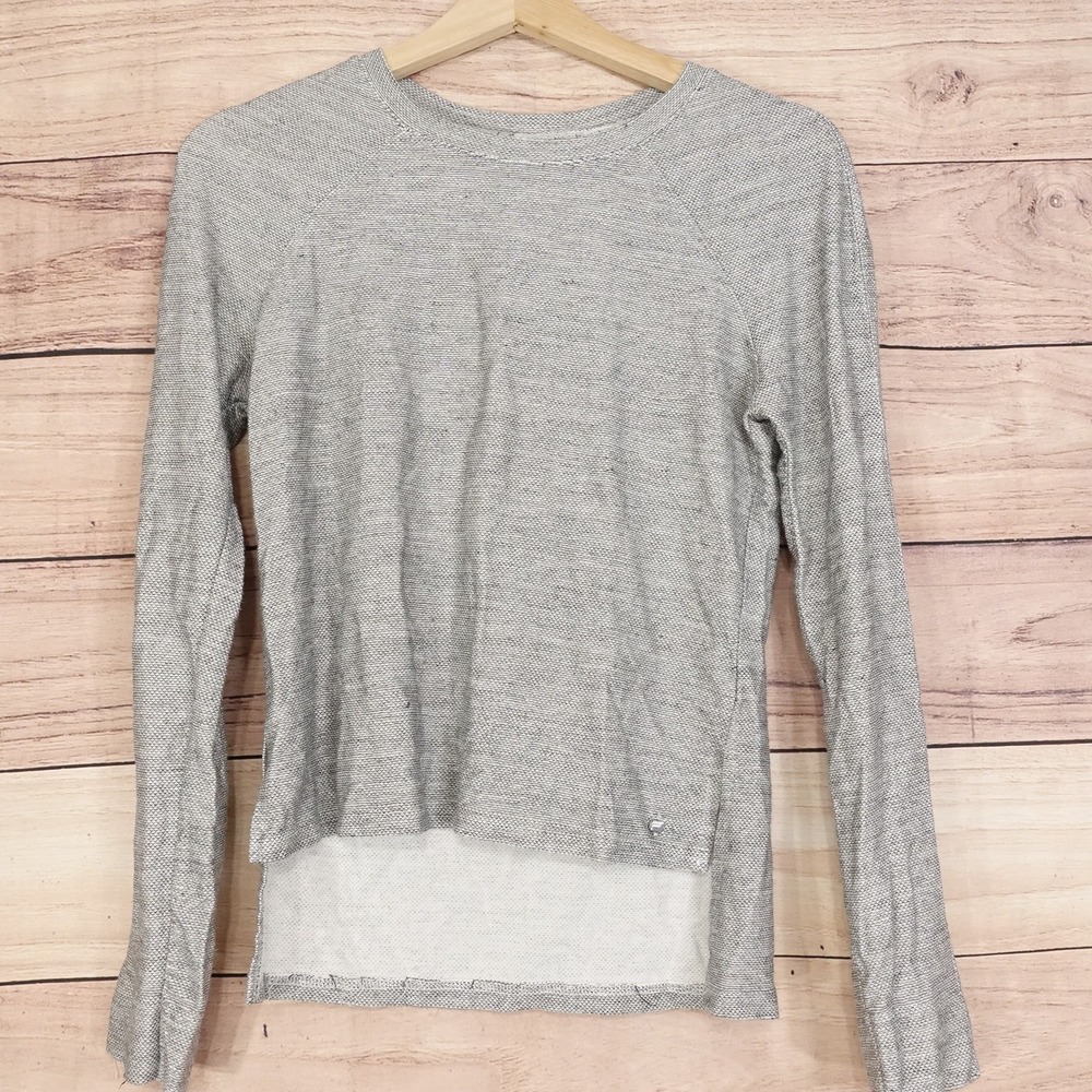 Fabletics Sweater Womens XS Gray Long Sleeve Pullover Athletic Yoga -35